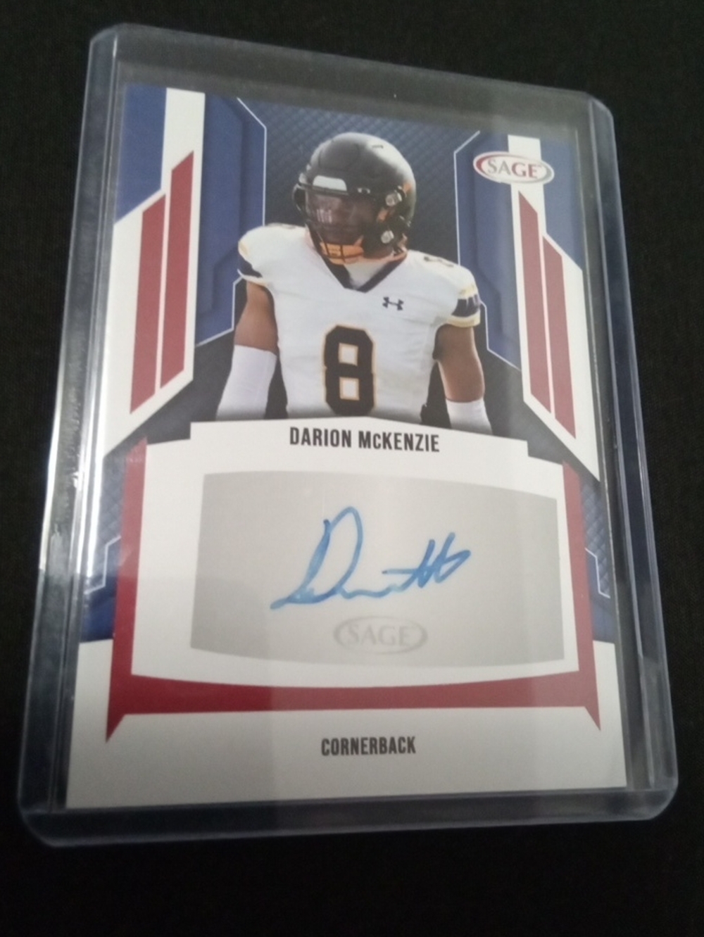 Panini Darion McKenzie Autograph Card - White/Black/Blue Accents
